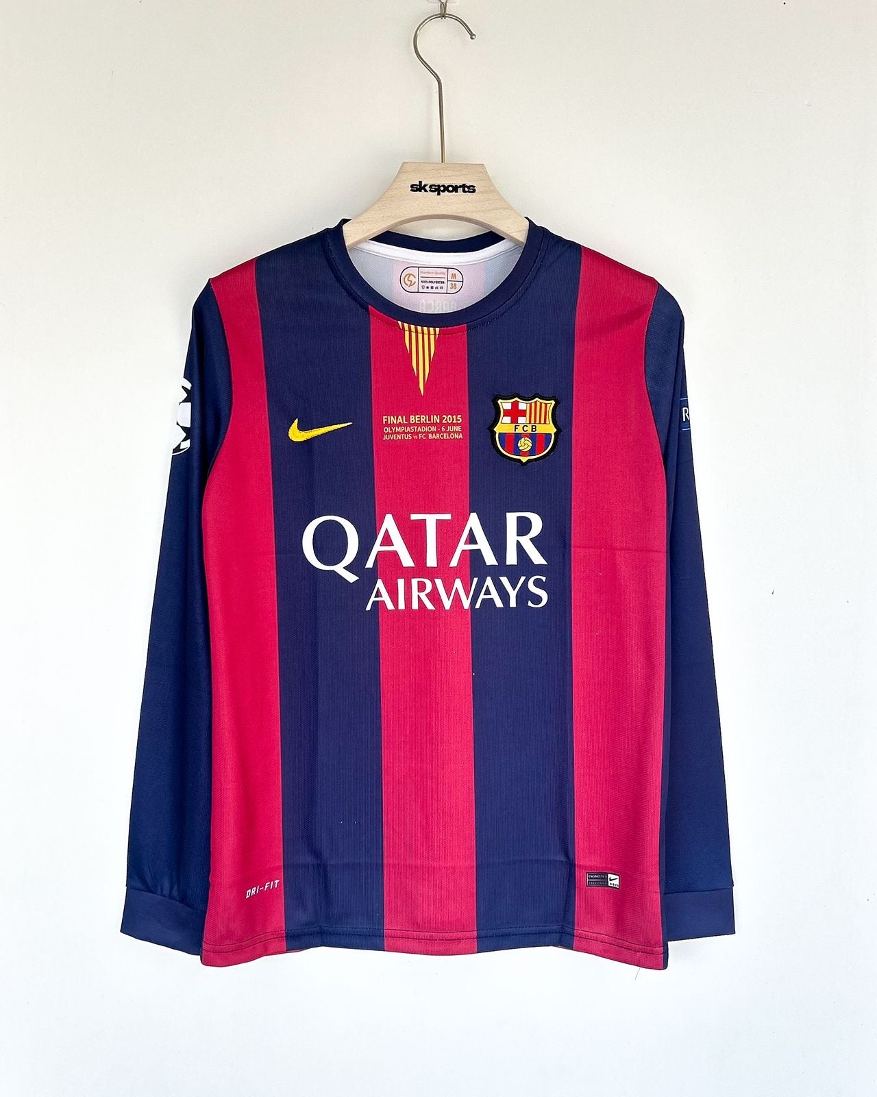 MESSI FC BARCELONA 2014-15 HOME JERSEY EMBROIDERY FULLSLEEVES