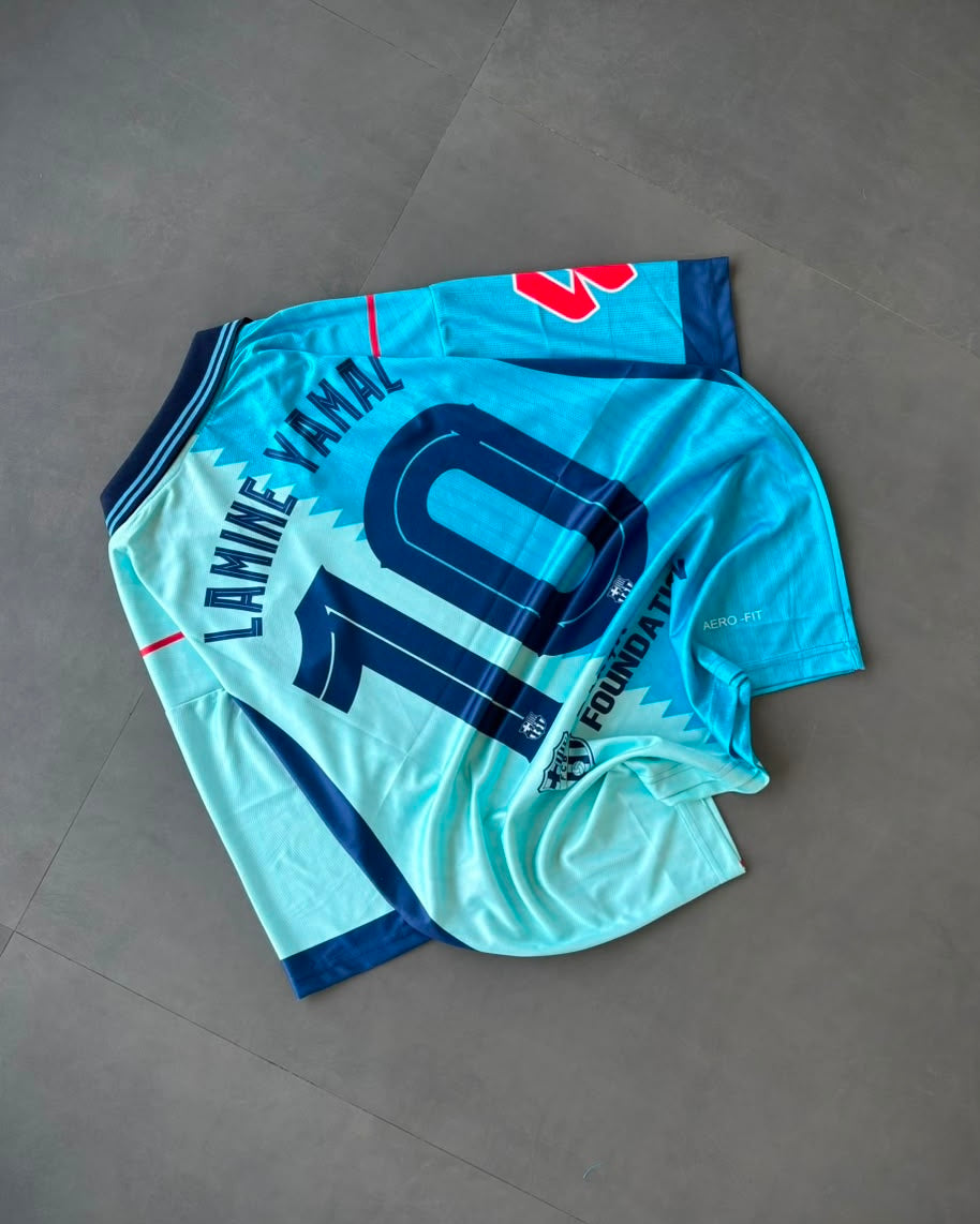 LAMINE YAMAL BARCELONA 2026-27 AWAY KIT FIVESLEEVES EMBROIDERY