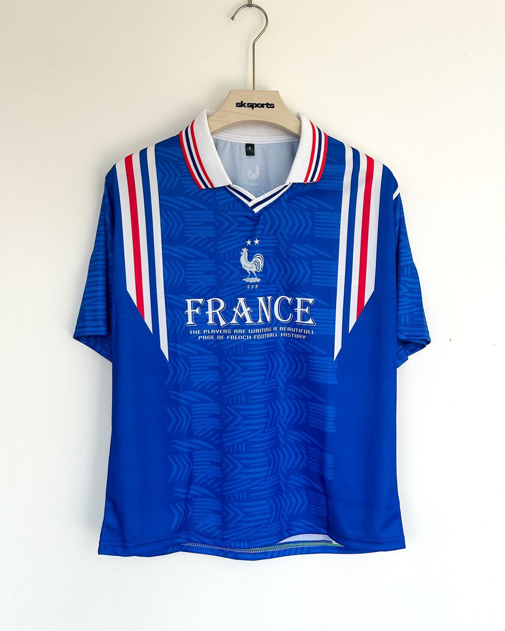 ZIDANE FRANCE 1996 HOME RETRO FIVESLEEVES POLO