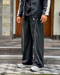 LOOSE FIT TRACK PANT - BLACK (LYCRA LOOPKNIT WITH FLEECE)