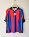 BARCELONA 2001-02 HOME KIT SAVIOLA FIVESLEEVE POLO