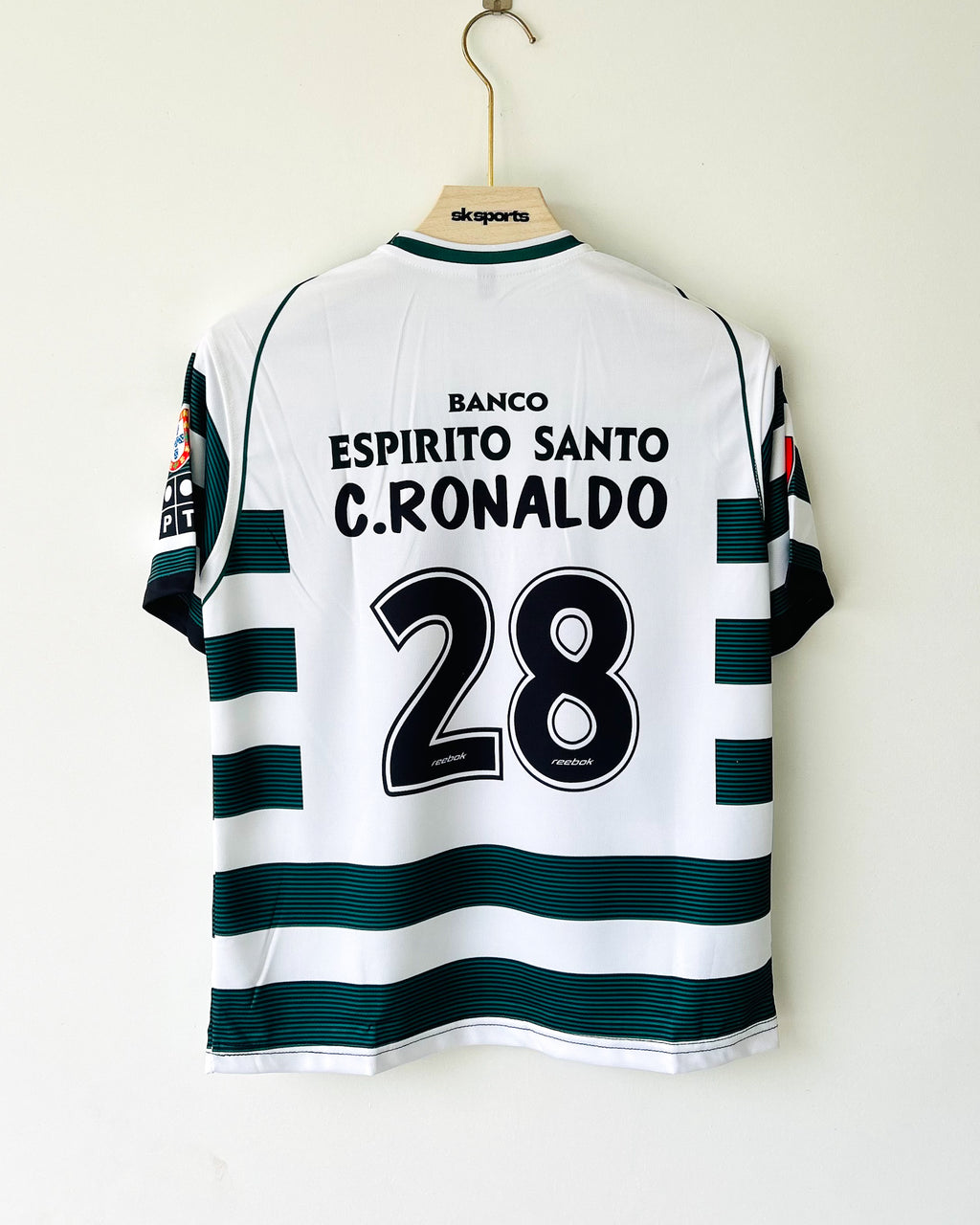 SPORTING 2002-03 HOME KIT RONALDO EMBROIDERY