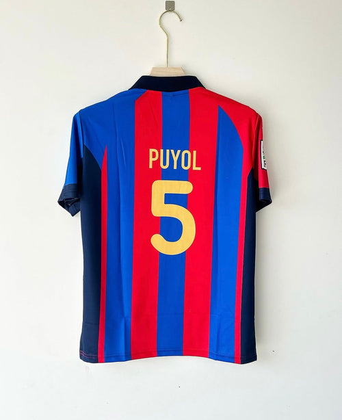 BARCELONA 2001-02 HOME KIT PUYOL EMBROIDERY