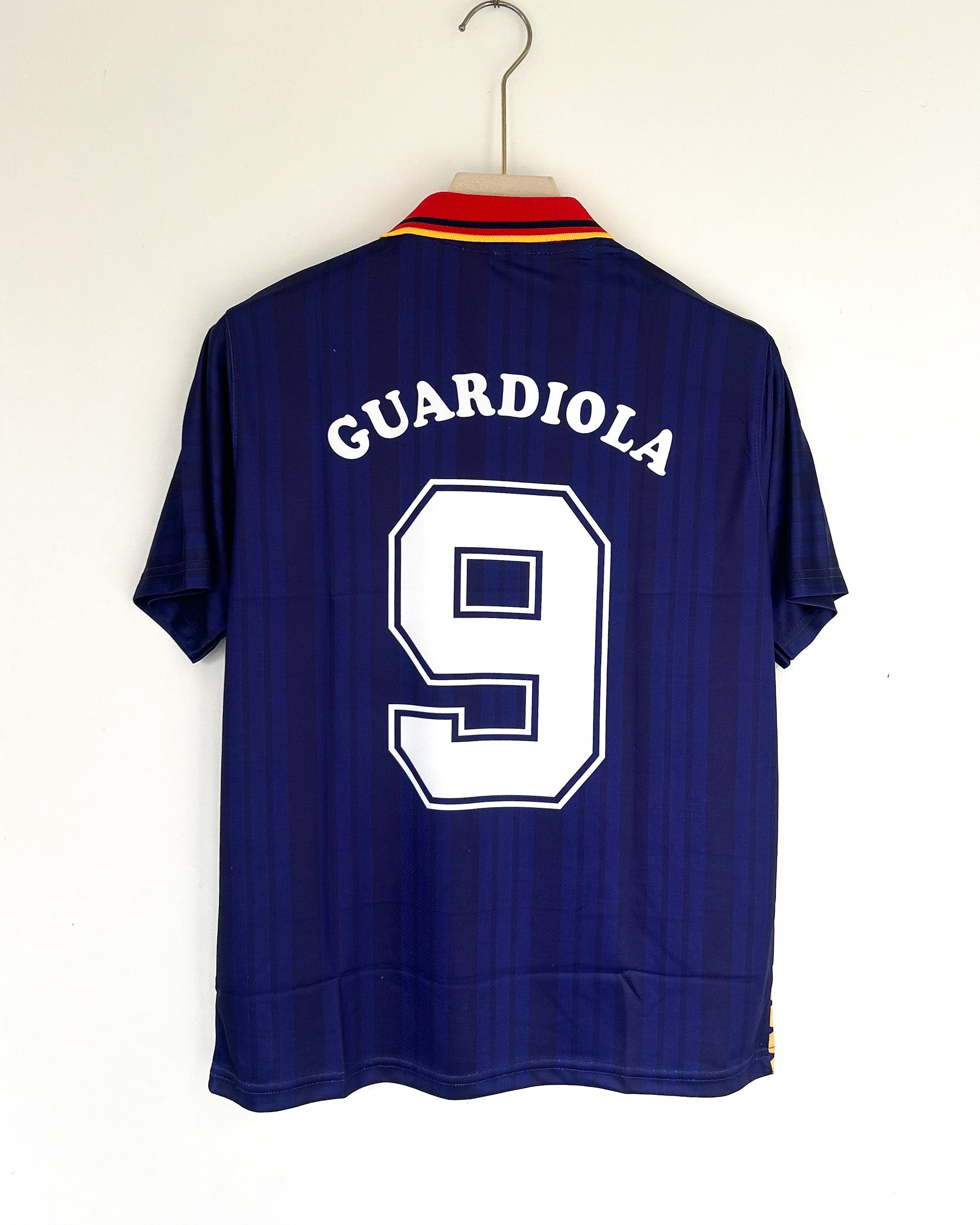 GUARDIOLA SPAIN 1994 THIRD KIT RETRO BUTTON POLO