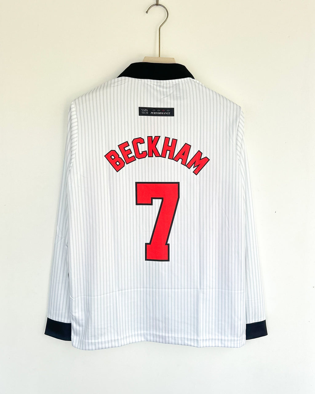 ENGLAND BECKHAM 1998 HOME KIT FULLSLEEVES POLO EMBROIDERY
