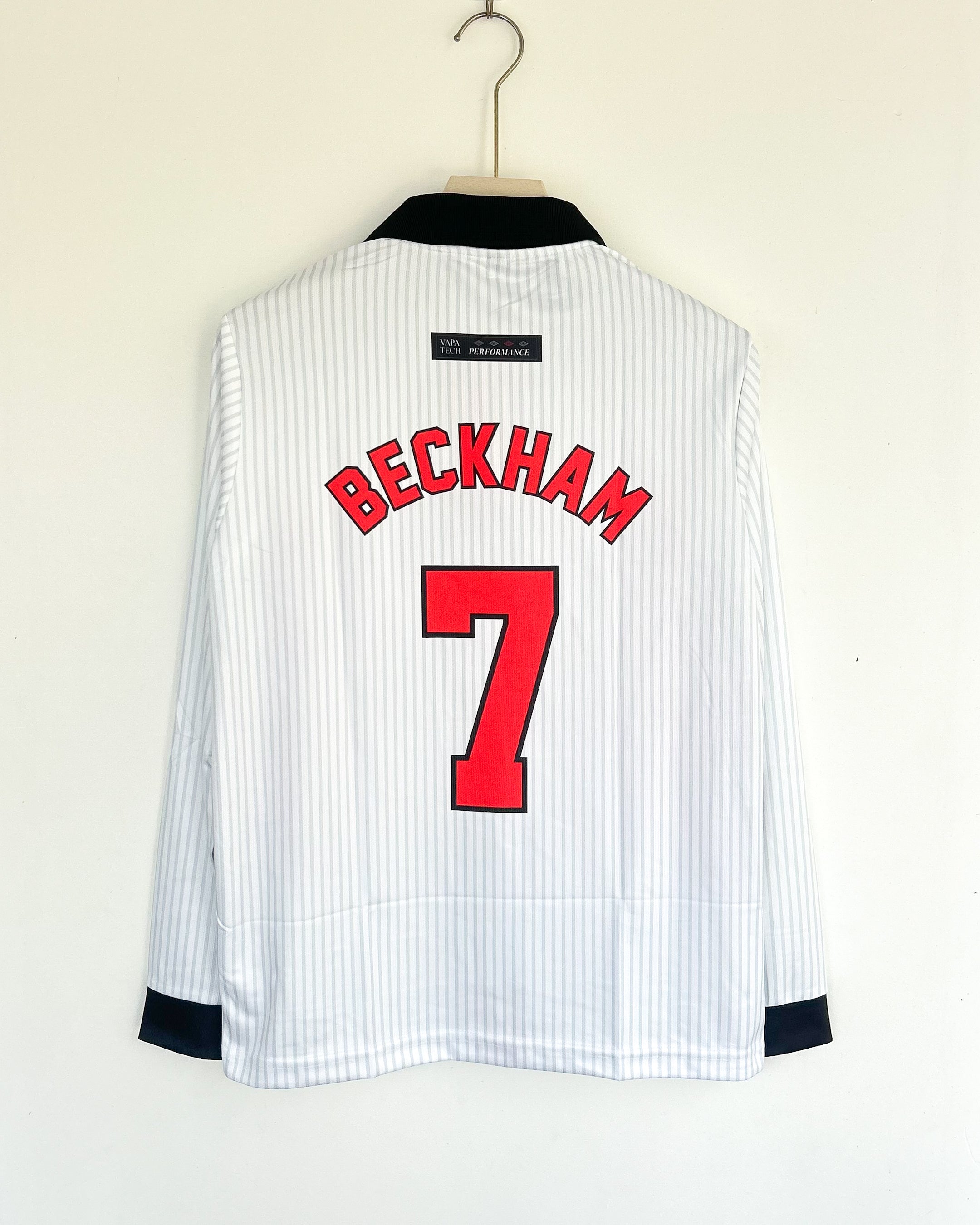 ENGLAND BECKHAM 1998 HOME KIT FULLSLEEVES POLO EMBROIDERY