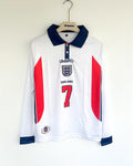 ENGLAND BECKHAM 1998 HOME KIT FULLSLEEVES POLO EMBROIDERY