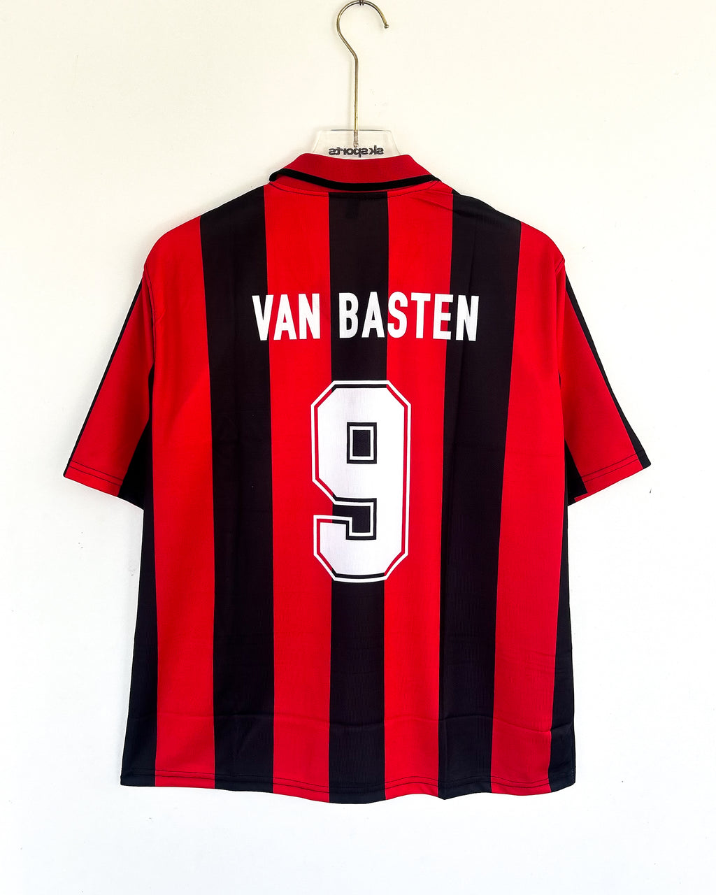 ACMILAN 1990-91 HOME KIT VAN BASTEN FIVESLEEVE POLO