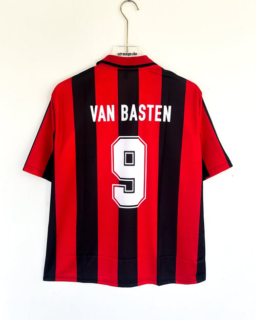 ACMILAN 1990-91 HOME KIT VAN BASTEN FIVESLEEVE POLO